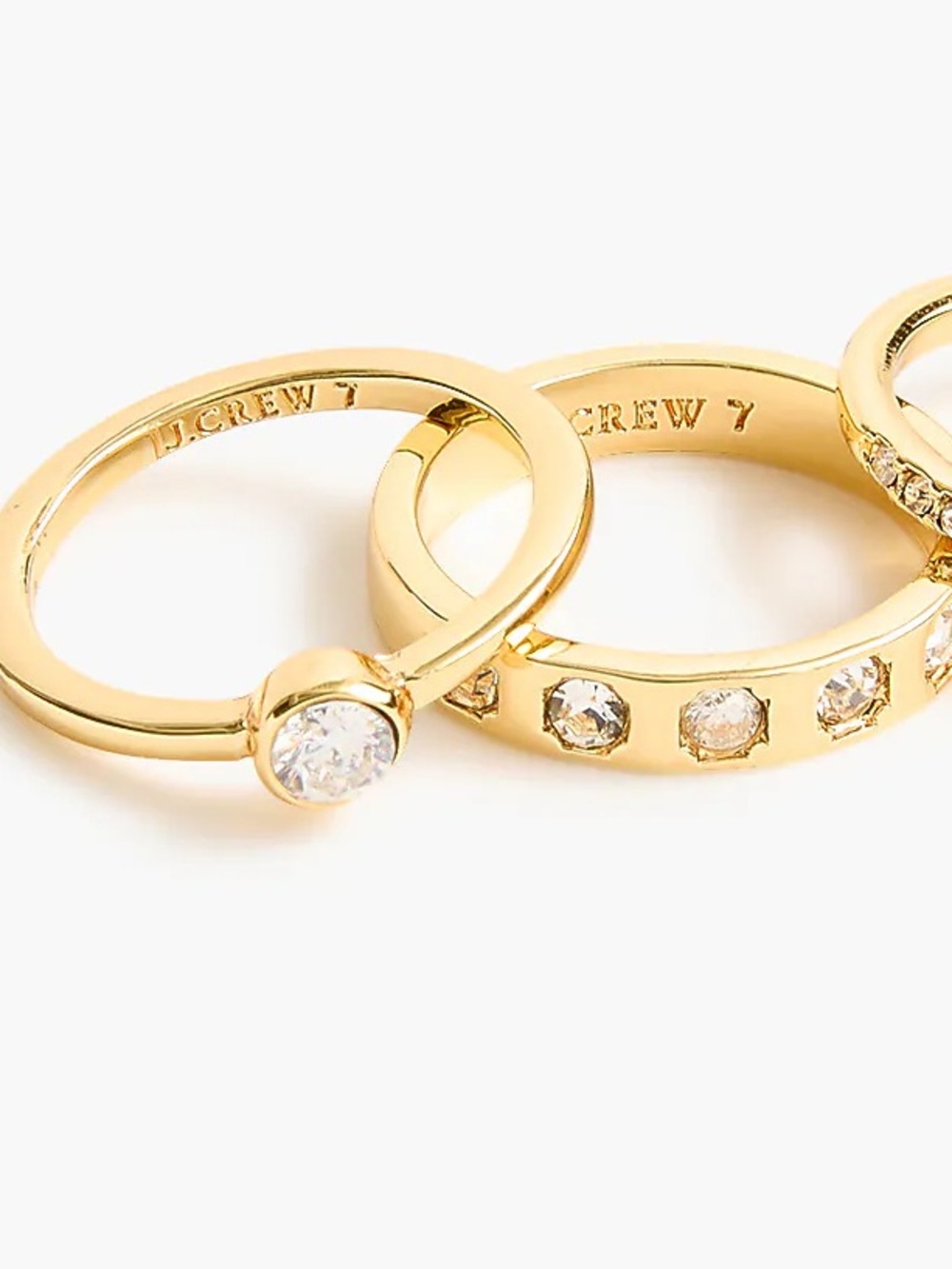 NWT J.Crew Stacking Gold Rings Set Of 3 - Picture 2 of 3
